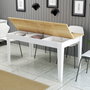 Hanah Home Milan 896 Mesa de Comedor Blanco y Roble